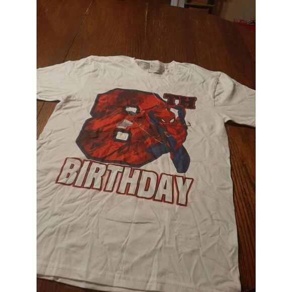 New Mens Small Marvel Siderman 8th Birthday Short Sleeve Tee T-Shirt Top NWT - Picture 1 of 2